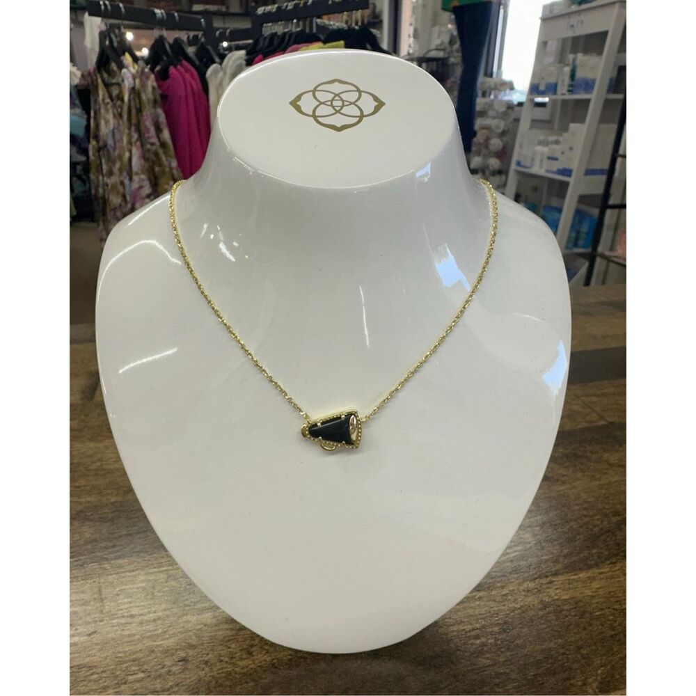 Kendra Scott NEW necklace - Cheer Megaphone in Black Agate - Picture 6 of 6